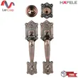 (Hafele) Zinc Alloy Door Handle with Lock System Standard Range Type C (Entrance Door) Dark Copper Gold (489.94.305) image 2