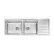 (MEX) Double Sink with Drainboard, Stainless Steel AISI 304 Model ELB230BM image 4