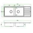 (MEX) Double Sink with Drainboard, Stainless Steel AISI 304 Model ELB230BM image 8