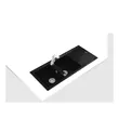 (Teka) Granite Composite Top-Mount Kitchen Sink 2 Basins 1 Drainboard Stone 80 B-TG 2B 1D AUTO Black Metallic image 3