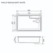 (EVE) ซิงค์ล้างจาน 1 หลุม หินแกรนิตสังเคราะห์ รุ่น PHILLIP 800/520 WHITE รูปที่ 3