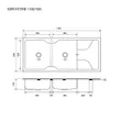 (Eve) Double Bowl Granite Sink with Drainboard Black EUROSTONE 1160/500 Black with Free Accessories image 8