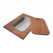 CARBONYTE 560/520 Single Bowl Sink with Free Wooden Cutting Board with Draining Basket and PVD Gunmetal Soap Dispenser image 9