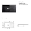 Granite Kitchen Sink PRIME 860/500 BLACK + Faucet AZTAC II BLACK image 4