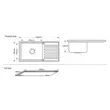 (Tecno) Single Bowl Single Drainboard Undermount Sink Tecnoplus Model TNP HYBRID 100 Size 100 cm. Depth 20 cm. image 8