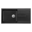 Granite Composite Kitchen Sink Model PRIME 1000/500 BLACK + Free AZTAC II BLACK Faucet image 2