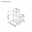 Wall-Mounted Range Hood HC-DIESEL-90 PLUS with Free 1.5m Air Duct image 4