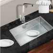 (MEX) Single Bowl Kitchen Sink, Rounded Square Shape, 50 cm, 1.0 mm Thick, Model SC50 with Free Faucet TP1030R image 6