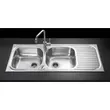(MEX) Double Bowl Single Drainboard Sink MEX MS200B + TP230 Faucet image 2