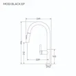 (Eve) Kitchen Sink Mixer Tap Hot and Cold Black MODI BLACK EP image 7