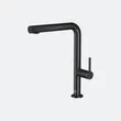 (Eve) Waterfall Sink 1 Bowl Synthetic Granite ROMA 750/480 BLACK + Hot-Cold Mixer Tap Black ZENO BLACK EP image 7