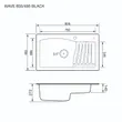 (EVE) ซิงค์ล้างจาน 1 หลุม หินแกรนิตสังเคราะห์ รุ่น WAVE 855/495 BLACK รูปที่ 3