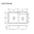 Multipurpose Sink LOTUS 850/460 Free Cold Water Tap, Dish Soap Dispenser, Wooden Cutting Board and More image 8