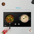 (EVE) Range Hood HC-LOFTBOX-90 + Gas Cooktop HB78-2BCC/BG + Sink LOTUS 850/460 + Faucet with Free 1.5m Duct image 8