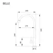 (EVE) ซิงค์ล้างจานสแตนเลส 1 หลุม 1 ที่พักจาน DELTA 1000/500 LH + ก๊อกน้่ำเย็น รุ่น Belle รูปที่ 6