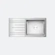 (EVE) Stainless Steel Single Bowl Sink with Drainboard DELTA 1000/500 RH + Cold Water Tap Model Belle image 3