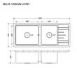(EVE) Stainless Steel Kitchen Sink 2 Bowls DELTA 1200/500 RH + BELLE Faucet + ROLLRACK Draining Rack + F402BLACK Draining Basket image 2