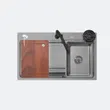 (EVE) ELITE 800/490 Single Bowl Kitchen Sink + Black Cold Water Tap with Free Accessories image 9