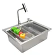 (Mex) Single Bowl Built-in Sink Model BIX60BM-MF 61.5 cm Silver image 3