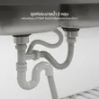 (Eve) Double Bowl Kitchen Sink with Drainboard and Stand ECONIQ 1200/500 image 3