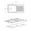 MEX Stainless Steel Sink 1 Bowl 1 Drainboard with Cold Water Tap Model DLA101 image 2