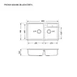 (Eve) Granite Kitchen Sink Black Dish Washing Sink Model PHONIX 900/480 BLACK + Faucet Model LEXI BLACK image 3
