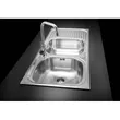(MEX) Double Bowl Single Drainboard Sink MEX MS200B + TP230 Faucet image 3