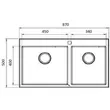 (MEX) 2-Bowl Kitchen Sink 87 x 50 cm Stainless Steel AISI 304 Model SC872GM Free Mixer Tap TFP03GM with Sink Accessories Kit image 6