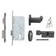 (Hafele) Magnetic Lever Handle Set (Entrance Door Model) B (Aluminium) Dark Brown (489.11.139) image 2