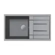 Granite Sink Model PRIME 860/500 GREY with Free AZTAC II GREY Faucet, Overflow and Drain Trap image 2