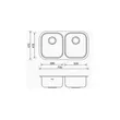 MEX Stainless Steel Undermount Kitchen Sink 2 Bowl Model BL33X2B image 2
