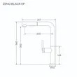 (Eve) Kitchen Sink Faucet, Hot and Cold Mixer, Black, Model ZENO BLACK EP image 4