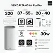 (Venz) Floor Standing Air Purifier, Alta Entry Model (Alta 40) - White, Suitable for 20-40 sq.m. image 3