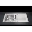 (Mex) Stainless Steel Single Bowl Kitchen Sink with Single Drainboard, Includes Cold Water Tap, Model DLA81 image 3