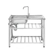 (Mex) Single Bowl Single Drainboard Stainless Steel Sink AISI 201 Model PSR100 image 2