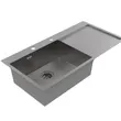 (Mex) Single Bowl Single Drainboard Kitchen Sink 100 x 51 cm AISI 304 Stainless Steel (Grey Metal) Model SQ1001LGM-MF image 5