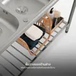 (Eve) Double Bowl Kitchen Sink with Drainboard and Stand ECONIQ 1200/500 image 5