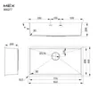 (Mex) Undermount Stainless Steel Kitchen Sink 1 Bowl 77 x 40 cm AISI 304 1.0 mm Thickness Model BSQ77 image 4