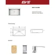 (Eve) Multipurpose Kitchen Sink Model TOZEN 780/520 + Belle Faucet Free Dish Soap Dispenser, Wooden Cutting Board, Water Drainer Basket image 9