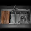 (MEX) Double Sink Bowl 98 x 53 cm, Stainless Steel AISI 304, Model ST982GM, Free Mixer Tap TFP03GM with Sink Accessories Set image 2