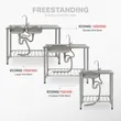 (Eve) Double Bowl Kitchen Sink with Drainboard and Stand ECONIQ 1200/500 image 6