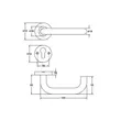 (Hafele) Stainless Steel Lever Handle Door Set Standard Model Bathroom Door Type C (499.10.110) image 5