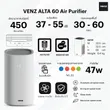 (Venz) Air Purifier Floor Standing Model Alta Performance (Alta 60) - White Suitable for 30-60 sq.m. image 3