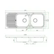 (Mex) Double Bowl Single Drainboard Sink Model MSX120 image 6