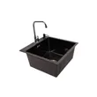 (Tecno) Single Bowl Undermount Kitchen Sink Tecnoplus Model TNS 505022 BLACK 50 cm x 22 cm Deep image 2