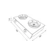 (Eve) ARC-90 Wall-Mounted Range Hood + 2-Burner Gas and Infrared Cooktop 75 cm HP75-1Q1SIR/FGB Free 1.5m Ducting image 6