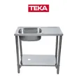 (Teka) Single Bowl Single Drainboard Stainless Steel Freestanding Kitchen Sink Model AS 80 1B 1D Size 78 cm image 2