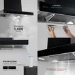 (Eve) Wall-mounted Range Hood HC-JETBLACK-90 + Built-in Gas Cooktop HB78-SBH289/BG + Kitchen Sink LOTUS 850/460 with Free Faucet image 4