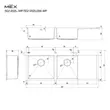 (Mex) Double Bowl Single Drainboard Sink 120 x 51 cm Stainless Steel AISI 304 (Grey Metal) Model SQ1202LGM-MF image 6