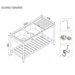 (Eve) Double Bowl Kitchen Sink with Drainboard and Stand ECONIQ 1200/500 image 7